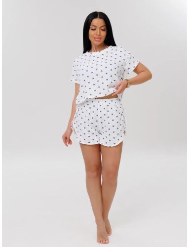 Изображение товара «Женский костюм (футболка+шорты) из муслина «К-227 (Мус) (индиго)» арт 87938» из магазина «Ивановский-Текстиль.РФ»