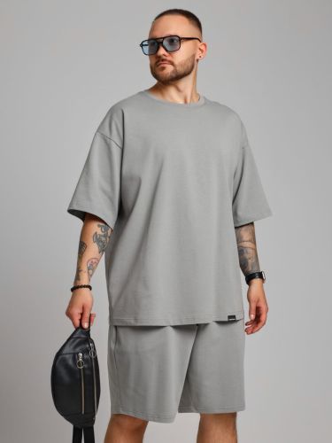 Изображение товара «Мужской костюм (футболка+шорты) из кулирки «Азарт-4 [серый]» арт 84990» из магазина «Ивановский-Текстиль.РФ»