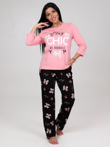 Изображение товара «Женский костюм (футболка+брюки) из кулирки «2408кбр-129» арт 82945» из магазина «Ивановский-Текстиль.РФ»