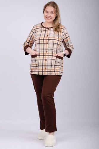 Изображение товара «Женская пижама (кофта+брюки) из футера с начесом «Талисман» арт 86509» из магазина «Ивановский-Текстиль.РФ»