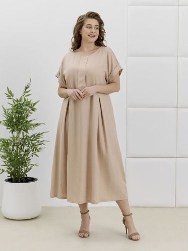 Изображение товара «Женское платье из плательной ткани «Скарлет [бежевый]» арт 89271» из магазина «Ивановский-Текстиль.РФ»
