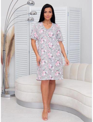 Изображение товара «Женская сорочка из кулирки «Сор- 26 (К) (светло-серый)» арт 87022» из магазина «Ивановский-Текстиль.РФ»