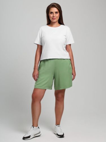 Изображение товара «Женские шорты из плательной ткани «Летний драйв-3 [зеленый]» арт 85012» из магазина «Ивановский-Текстиль.РФ»
