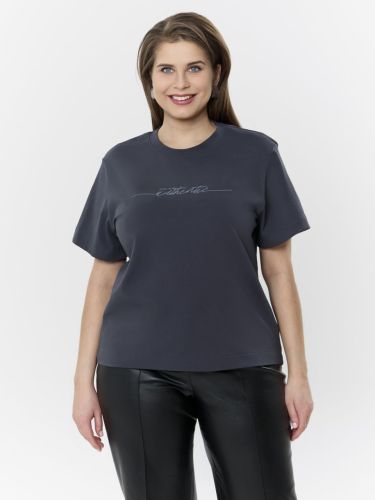 Изображение товара «Женская футболка из кулирки с лайкрой «Дельта [антрацит]» арт 88890» из магазина «Ивановский-Текстиль.РФ»