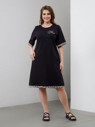 Изображение товара «Женское платье из кулирки с лайкрой «Дениз [черный]» арт 84235» из магазина «Ивановский-Текстиль.РФ»