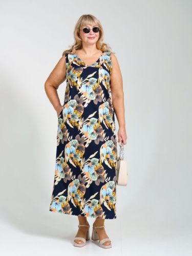 Изображение товара «Женский сарафан из кулирки «Са-08 (темно-синий)» арт 84020» из магазина «Ивановский-Текстиль.РФ»