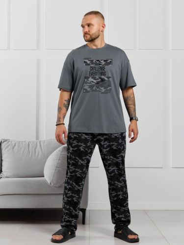 Изображение товара «Мужской костюм (футболка+брюки) из кулирки «Экипаж-3 [графитовый]» арт 87059» из магазина «Ивановский-Текстиль.РФ»