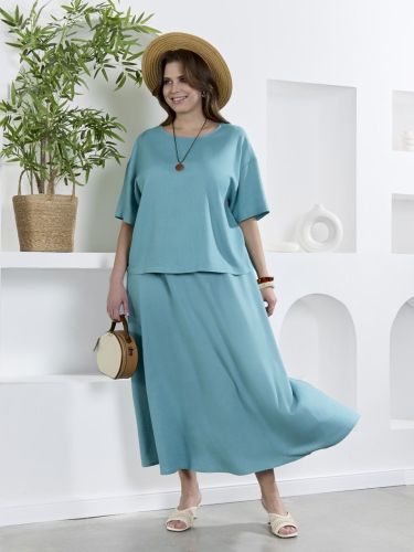 Изображение товара «Женская юбка из плательной ткани «Камео-5 [бирюзовый]» арт 89430» из магазина «Ивановский-Текстиль.РФ»