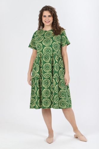 Изображение товара «Женское платье из кулирки пенье «Лабиринт-1 [зеленый]» арт 90006» из магазина «Ивановский-Текстиль.РФ»