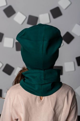Изображение товара «Комплект головных уборов для девочки (шапка+снуд) из рибаны «Flt стразы ель» арт 73665» из магазина «Ивановский-Текстиль.РФ»