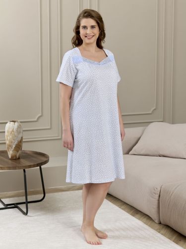 Изображение товара «Женская сорочка из кулирки «Мадера-3 [молочный]» арт 89287» из магазина «Ивановский-Текстиль.РФ»