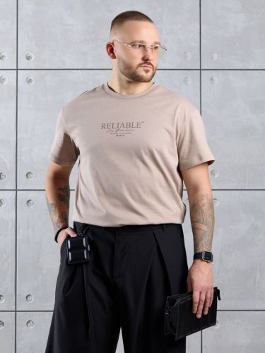 Изображение товара «Мужская футболка из кулирки «Джек-2 [бежевый]» арт 88078» из магазина «Ивановский-Текстиль.РФ»