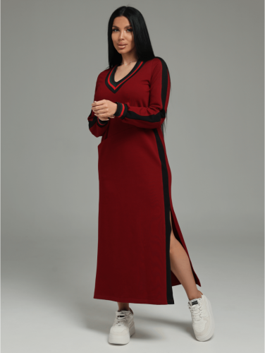 Изображение товара «Женское платье из футера с лайкрой пенье «Дебора [бордо]» арт 87030» из магазина «Ивановский-Текстиль.РФ»