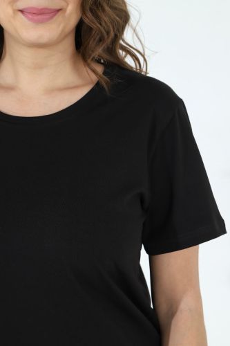 Изображение товара «Женская футболка из кулирки с лайкрой «Базис-4 [черный]» арт 72717» из магазина «Ивановский-Текстиль.РФ»