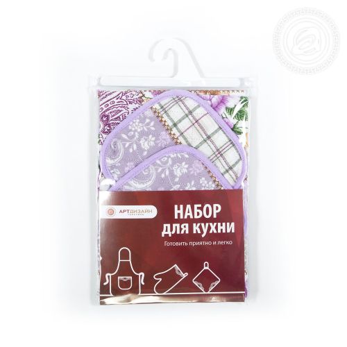 Изображение товара «Набор для кухни из рогожки «№3 лаванда» арт 63882» из магазина «Ивановский-Текстиль.РФ»