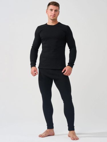 Изображение товара «Мужской термокомплект (лонгслив+брюки) из рибаны «Базовое 1775-рн (черный)» арт 86484» из магазина «Ивановский-Текстиль.РФ»