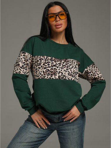 Изображение товара «Женский свитшот из футера с лайкрой пенье «Келли [изумруд]» арт 82574» из магазина «Ивановский-Текстиль.РФ»