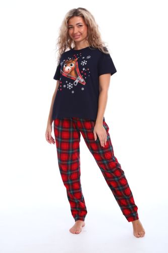 Изображение товара «Женская пижама (футболка+брюки) из кулирки «Лошадка» арт 86811» из магазина «Ивановский-Текстиль.РФ»