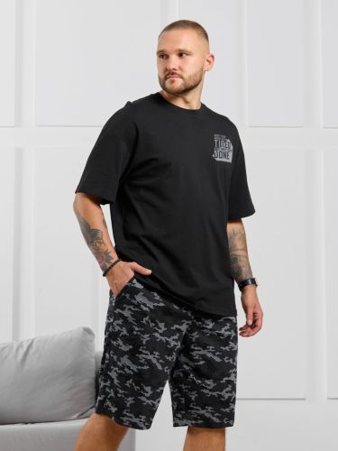 Изображение товара «Мужской костюм (футболка+шорты) из кулирки «Экипаж-4 [черный]» арт 87065» из магазина «Ивановский-Текстиль.РФ»