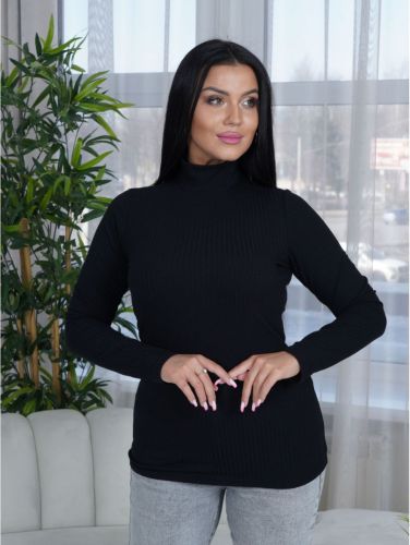 Изображение товара «Женская водолазка из кашкорсе лапша «Вивея [черный]» арт 50442» из магазина «Ивановский-Текстиль.РФ»