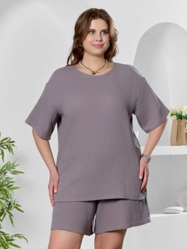 Изображение товара «Женская блузка из муслина «Вуаль-4 [серый]» арт 89846» из магазина «Ивановский-Текстиль.РФ»