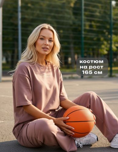 Изображение товара «Женский костюм (футболка+брюки) из футера с лайкрой «Нила-1 [капучино]» арт 89662» из магазина «Ивановский-Текстиль.РФ»