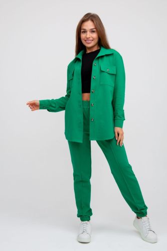 Изображение товара «Женский костюм (рубашка+брюки) из футера 3х нитка с лайкрой «1615/5» арт 77281» из магазина «Ивановский-Текстиль.РФ»