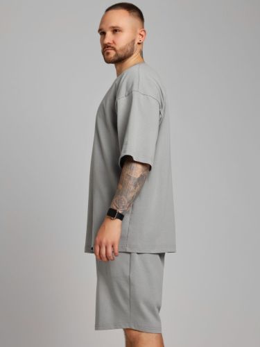 Изображение товара «Мужской костюм (футболка+шорты) из кулирки «Азарт-4 [серый]» арт 84990» из магазина «Ивановский-Текстиль.РФ»