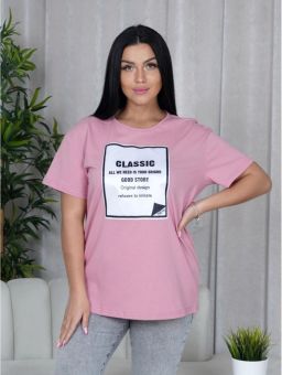Изображение товара «Женская футболка из кулирки «Алиса [розовый]» арт 50339» из магазина «Ивановский-Текстиль.РФ»
