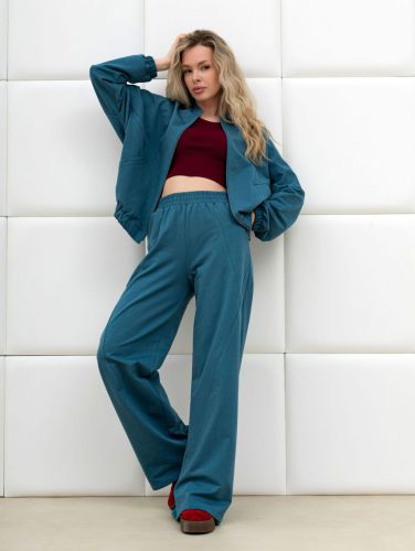 Изображение товара «Женские брюки из футера 2х нитки с полиэстером «Баланс-2 [минеральный]» арт 88864» из магазина «Ивановский-Текстиль.РФ»