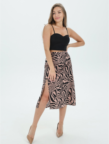 Изображение товара «Женская юбка из милано «Хельга [зебра бежевая]» арт 83915» из магазина «Ивановский-Текстиль.РФ»