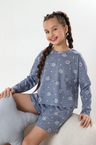 Изображение товара «Костюм для девочки (футболка+шорты) из кулирки «Долли-3 [разноцветный]» арт 81056» из магазина «Ивановский-Текстиль.РФ»