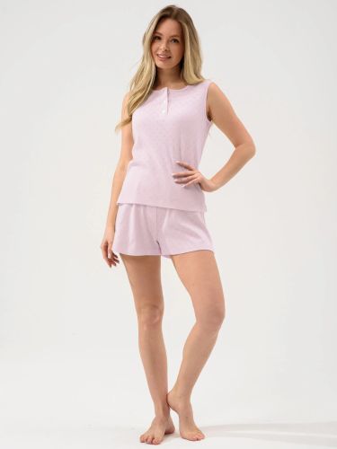 Изображение товара «Женская пижама (майка+шорты) из рибаны «Шарм 2429-Рн (розовый)» арт 87771» из магазина «Ивановский-Текстиль.РФ»