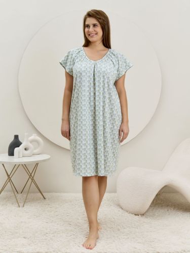 Изображение товара «Женская сорочка из кулирки «Эла [молочный]» арт 87373» из магазина «Ивановский-Текстиль.РФ»