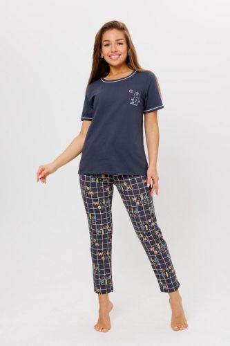 Изображение товара «Посл размер Женский костюм (футболка+брюки) из кулирки «1872/1» арт 86945» из магазина «Ивановский-Текстиль.РФ»