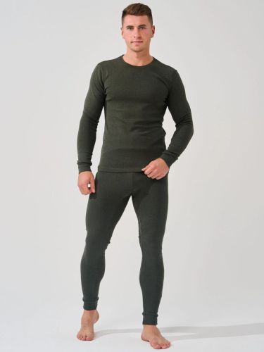 Изображение товара «Мужской термокомплект (лонгслив+брюки) из рибаны «Базовое 1775-рн (хаки)» арт 86485» из магазина «Ивановский-Текстиль.РФ»