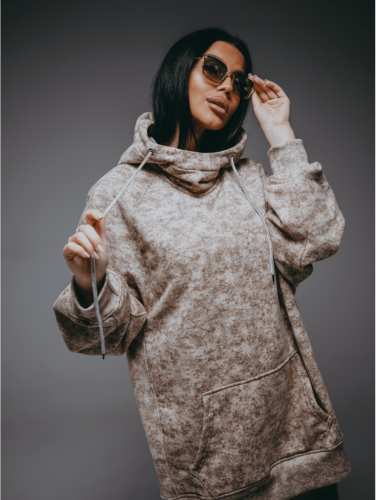 Изображение товара «Женское худи из футера 3х нитки пенье фирча «Ваниль [бежевый варенка]» арт 86058» из магазина «Ивановский-Текстиль.РФ»