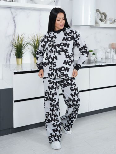 Изображение товара «Женский костюм (кофта+брюки) из футера карде «Стрит [серый]» арт 83608» из магазина «Ивановский-Текстиль.РФ»