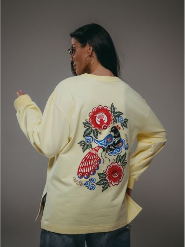 Изображение товара «Женский свитшот из футера 2х нитки пенье фирча «Русь [желтый]» арт 86346» из магазина «Ивановский-Текстиль.РФ»