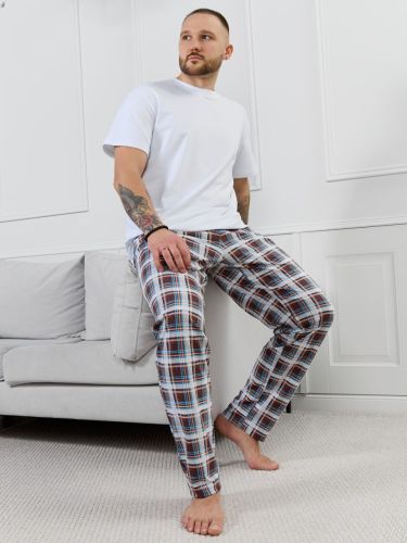 Изображение товара «Мужские брюки из кулирки «Тор-1.1 [клетка разноцветная]» арт 89478» из магазина «Ивановский-Текстиль.РФ»