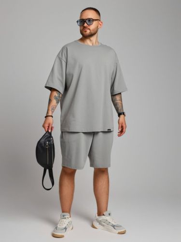 Изображение товара «Мужской костюм (футболка+шорты) из кулирки «Азарт-4 [серый]» арт 84990» из магазина «Ивановский-Текстиль.РФ»