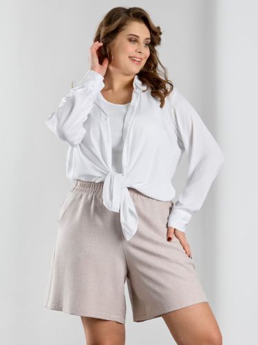 Изображение товара «Женские шорты из плательной ткани «Женский каприз-4 [бежевый]» арт 88871» из магазина «Ивановский-Текстиль.РФ»