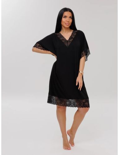 Изображение товара «Женская сорочка из вискозы «Сор- 112 (Вис) (черный)» арт 87926» из магазина «Ивановский-Текстиль.РФ»