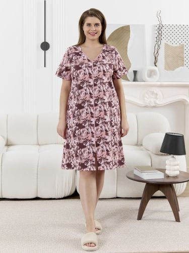 Изображение товара «Женский халат (на молнии) из кулирки «Нора [сухая роза]» арт 88885» из магазина «Ивановский-Текстиль.РФ»