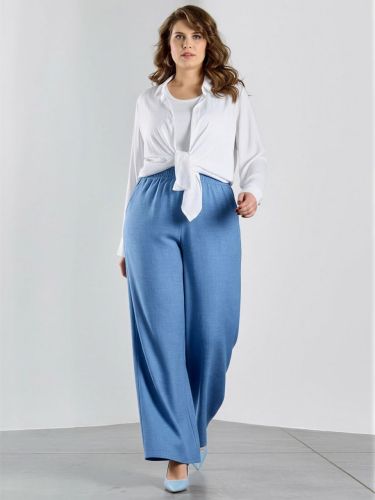 Изображение товара «Женские брюки из плательной ткани «Женский каприз-2 [синий]» арт 88868» из магазина «Ивановский-Текстиль.РФ»