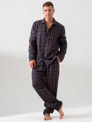 Изображение товара «Мужская пижама (рубашка+брюки) из фланели «Добрый вечер 2162-Ф (синий)» арт 86677» из магазина «Ивановский-Текстиль.РФ»