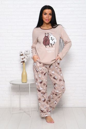 Изображение товара «Женская пижама (лонгслив+брюки) из кулирки «57138» арт 70216» из магазина «Ивановский-Текстиль.РФ»