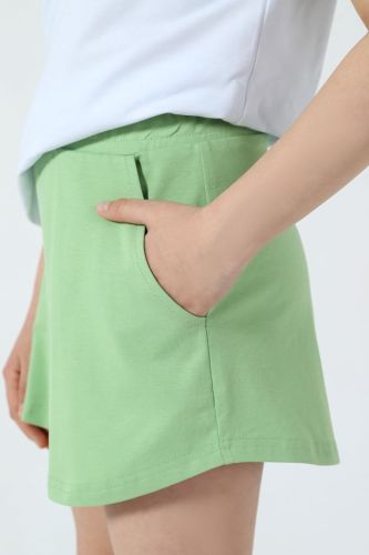 Изображение товара «Шорты для девочки из кулирки с лайкрой «Николь [зеленый]» арт 72645» из магазина «Ивановский-Текстиль.РФ»