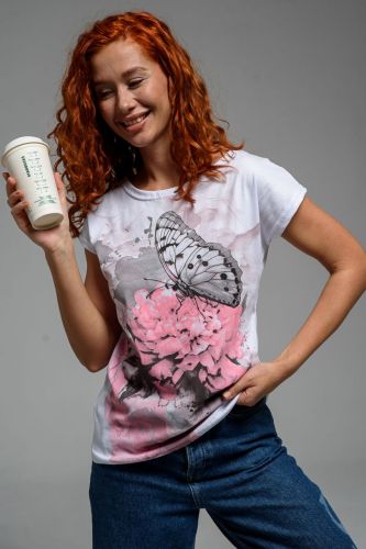 Изображение товара «Женская футболка из кулирки «7030/1» арт 84178» из магазина «Ивановский-Текстиль.РФ»