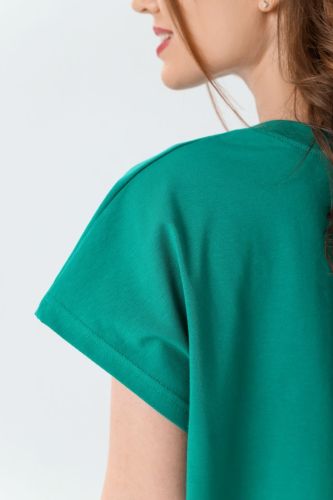 Изображение товара «Женский костюм (футболка+шорты) из кулирки с лайкрой «Эталон-2 [зеленый]» арт 72882» из магазина «Ивановский-Текстиль.РФ»